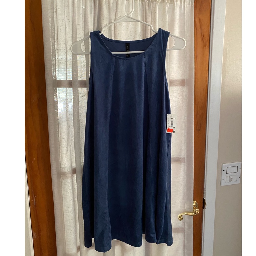 NEW BLUE SUEDE TUNIC DRESS